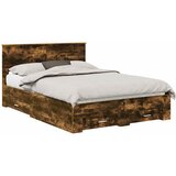 vidaXL Konstrukcija postelje z vzglavjem Dimljeni oreh 140 x 200 cm, (5000104015) | Shoptok.si
