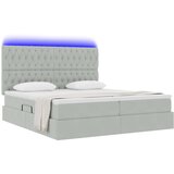  LED krevet za pohranu s madracem Svjetlosiva 200 x 200 cm | shoptok.hr