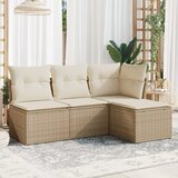 Maison Chic Seti vrtnega pohištva - Vrtna garnitura - Vrtni pohištvo set 4-delna z blazinami bež poli ratan, (21811555) | Shoptok.si