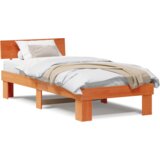  Konstrukcija postelje z vzglavjem Voskast rjav 90 x 200 cm, (5000124179) | Shoptok.si
