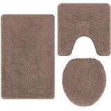  Set prostirki za kupatilo s protukliznom podlogom 3 pcs Smeđa | shoptok.hr