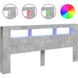 Maison Chic led posteljno vzglavje - vzglavna omarica - nočna omarica betonsko sivo 220x18,5x103,5 cm inž. les, (21711491) Cene
