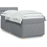  Krevet s oprugama i madracem svjetlosivi 100x200 cm od tkanine | shoptok.hr