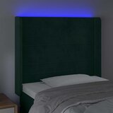  LED uzglavlje tamnozeleno 83x16x118/128 cm baršunasto | shoptok.hr