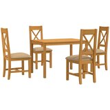  Blagovaonski set 5 kom. Bež Čvrsto Hrastovo Drvo | shoptok.hr