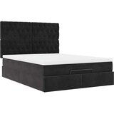  Ottoman krevet s madracima i LED diodama crni 140x200 cm baršun | shoptok.hr
