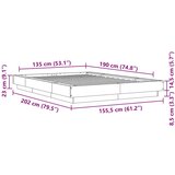 Okvir kreveta siva boja hrasta 135 x 190 cm konstruirano drvo | shoptok.hr