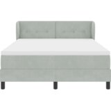 vidaXL Box Spring postelja z vzmetnico svetlo siva 160x200 cm žamet | Shoptok.si