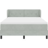 vidaXL Krevet sa opružnom podlogom i madracem svjetlosiva 160x200 cm baršun | shoptok.hr