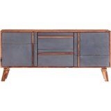  Komoda siva 120 x 30 x 55 cm od masivnog drva | shoptok.hr
