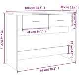  Konzolni stol boja hrasta 100x39x75 cm od konstruiranog drva | shoptok.hr