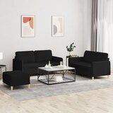  3-dijelni set sofa s jastucima crni od tkanine | shoptok.hr