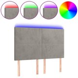 The Living Store led posteljno vzglavje svetlo sivo 144x5x118/128 cm žamet - led vzglavje, (21487920) | Shoptok.si