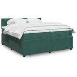  Krevet s oprugama i madracem tamnozeleni 200x200 cm baršunasti | shoptok.hr