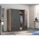 Rauch Möbel OMARA S KLASIČNIMI VRATI, siva, hrast artisan | Shoptok.si