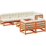  8-dijelni set vrtnih sofa s jastucima voštano smeđi od borovine | shoptok.hr
