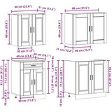 vidaXL 4-dijelni set kuhinjskih ormarića Kalmar konstruiranog drva | shoptok.hr