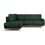 Bonami Selection Temno zelena raztegljiva/s prostorom za shranjevanje kotna sedežna garnitura iz rebrastega žameta (levi kot/v obliki črke L) Tori – Cene