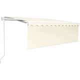 vidaXL Avtomatska tenda s senčilom LED + senzor 4x3 m krem, (20609124) | Shoptok.si