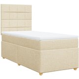 vidaXL Box spring postelja z vzmetnico krem 80x200 cm blago, (21261114) | Shoptok.si