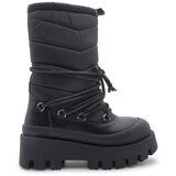 Marjin Women's Snow Boots With Thick Soles Lace-Up Shearling Insole Visra Black | Shoptok.si