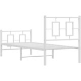  Metalni okvir kreveta uzglavlje i podnožje bijeli 75x190 cm | Eponuda.com