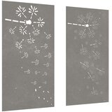 vidaXL Vrtne stenske dekoracije 2 kosa 105x55 cm corten jeklo rože | Shoptok.si