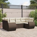 Maison Chic Seti vrtnega pohištva - Vrtna garnitura - Vrtni pohištvo set 6-delna z blazinami rjav poli ratan, (21805189) | Shoptok.si