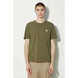MAISON KITSUNÉ Pamučna majica Chillax Fox Patch Regular Tee Shirt za muškarce, boja: siva, s aplikacijom, LM00110KJ0008