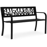 Multi Garden Metalna baštenska klupa 120×50 cm sa dekorativnim naslonom, crna - Cene