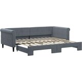 vidaXL Izvlečna dnevna postelja temno siva 90x200 cm žamet | Shoptok.si