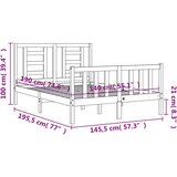  Kreveta s uzglavljem bijeli 140 x 190 cm od masivnog drva | shoptok.hr