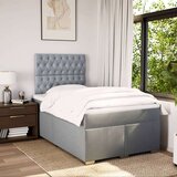 vidaXL Boxspring postelja z vzmetnico svetlo siva 120x190 cm blago | Shoptok.si