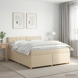  Boxspring krevet s madracem Krem 140 x 200 cm Tkanina Cijene