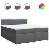  Krevet s oprugama i madracem tamnosivi 200 x 200 cm od tkanine | shoptok.hr