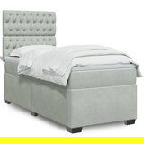 vidaXL Box spring postelja z vzmetnico svetlo siva 100x200 cm žamet Cene