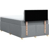 vidaXL Boxspring postelja z vzmetnico svetlo siva 120x190 cm blago | Shoptok.si