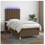  Krevet box spring s madracem LED tamnosmeđi 100x200 cm tkanina | shoptok.hr