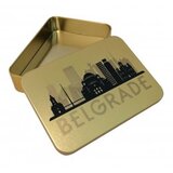 Metalna kutija belgrade 14,2x10x3 cm zlatna Cene