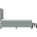 vidaXL Krevet s box springom s madracem i klupom svijetlosiva 120x190 cm tkanina Cijene