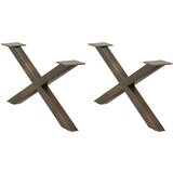  noge kavne mize v obliki črke x 2 kosa 70x(30-31) cm jeklo, (21828210) Cene