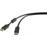 Renkforce DisplayPort priključni kabel DisplayPort utikač, DisplayPort utikač 5.00 m crna RF-5234036 pozlaćeni kontakti, s feritnom jezgrom DisplayPort kabel