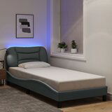Maison Chic Posteljni okvir - Enojna postelja - Postelja za odrasle z LED brez vzmetnice svetlo siv 90x200 cm blago, (21696281) | Shoptok.si