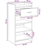  Ormar za cipele Crni hrast 48 x 36 x 92 cm Konstruirano drvo | shoptok.hr