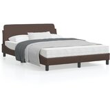 vidaXL Posteljni okvir z vzglavjem rjav 140x190 cm umetno usnje, (21072605) | Shoptok.si
