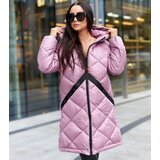 Gemre Women's long pink jacket with a stripe Merigo | Shoptok.si