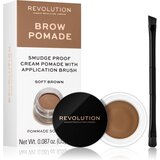 Revolution Brow Pomade With Double Ended Brush mazilo za obrvi 2,5 g odtenek Soft Brown za ženske Cene