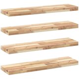 vidaXL Plutajuće police 4 kom 100x20x4 cm Neobrađeno puno drvo akacije - Prirodna 100 x 20 x 4 cm 4 1 | shoptok.hr