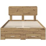  Krevetna konstrukcija s ladicama Umjetnički hrast 120 x 190 cm | shoptok.hr