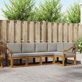  Set vanjskih sofa 5 kom. Prirodna i svijetlo siva Smeđa 245 x 126,5 x 73 cm | Shoptok.si